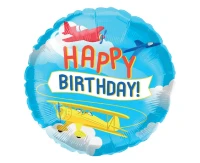 Foil balloon 18" Airplanes Happy Birthday