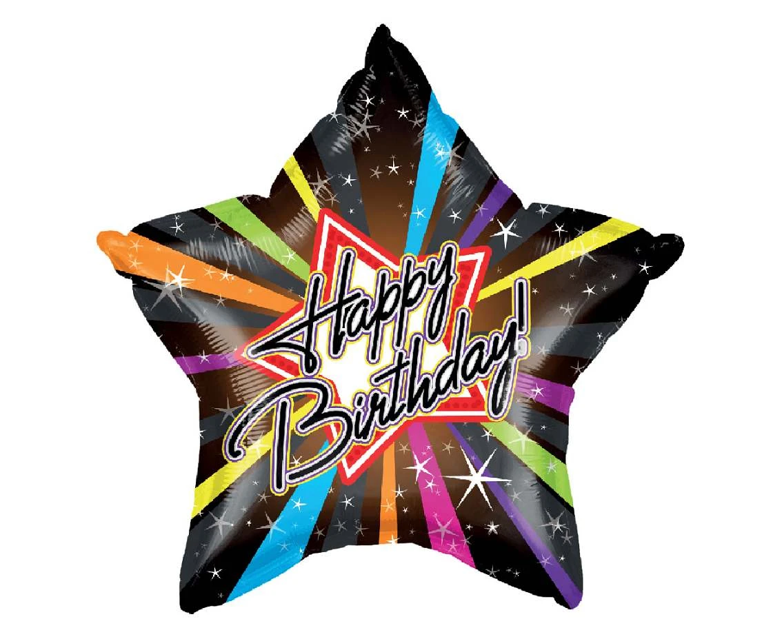 Foil balloon 19" Birthday Star