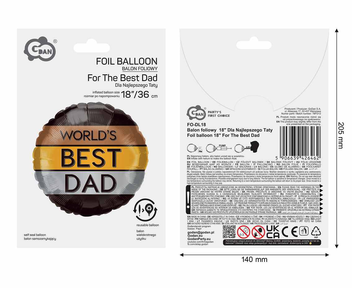 Foil balloon 18" For The Best Dad