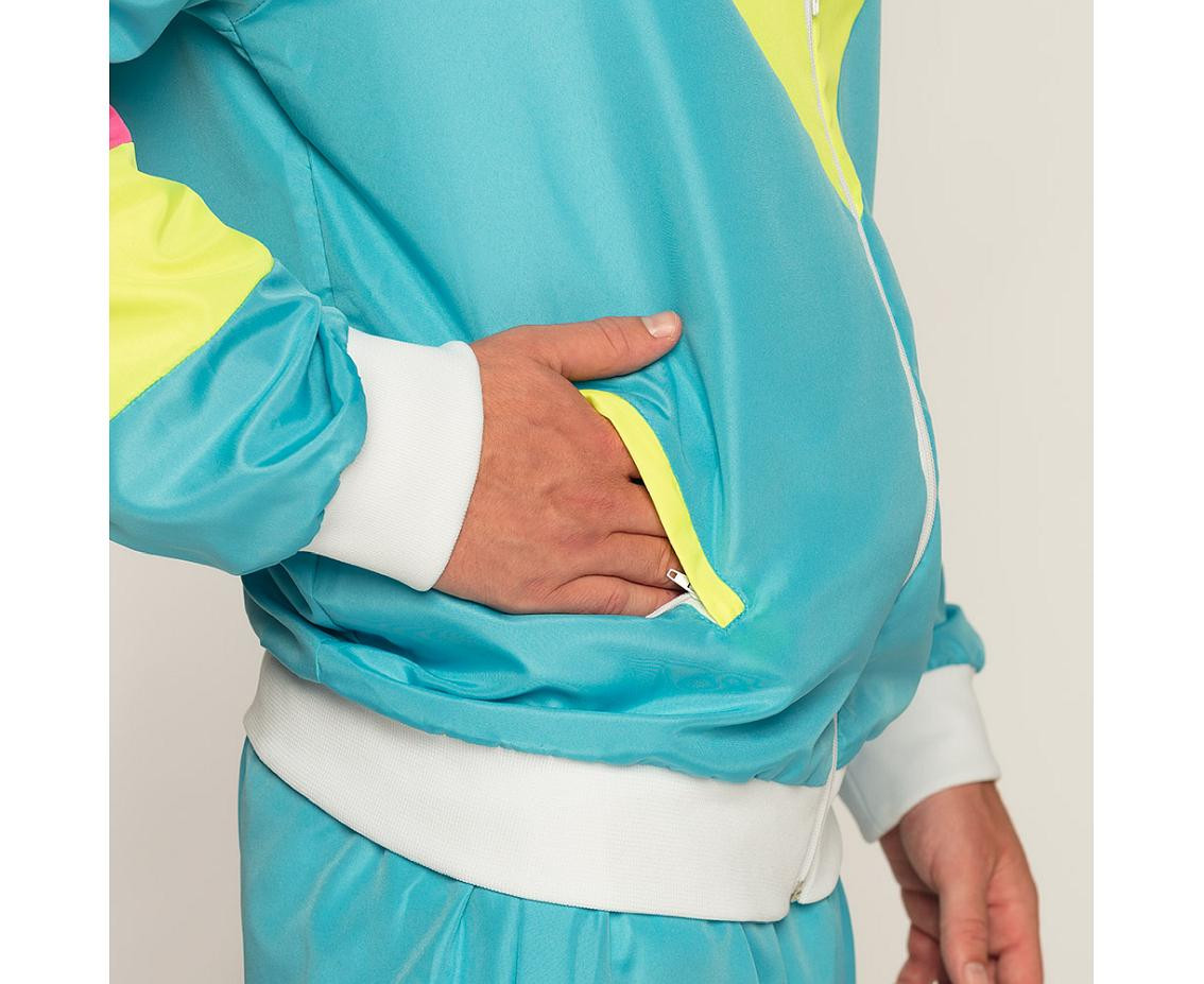 Shell suit Retro dude neon blue UV (L)