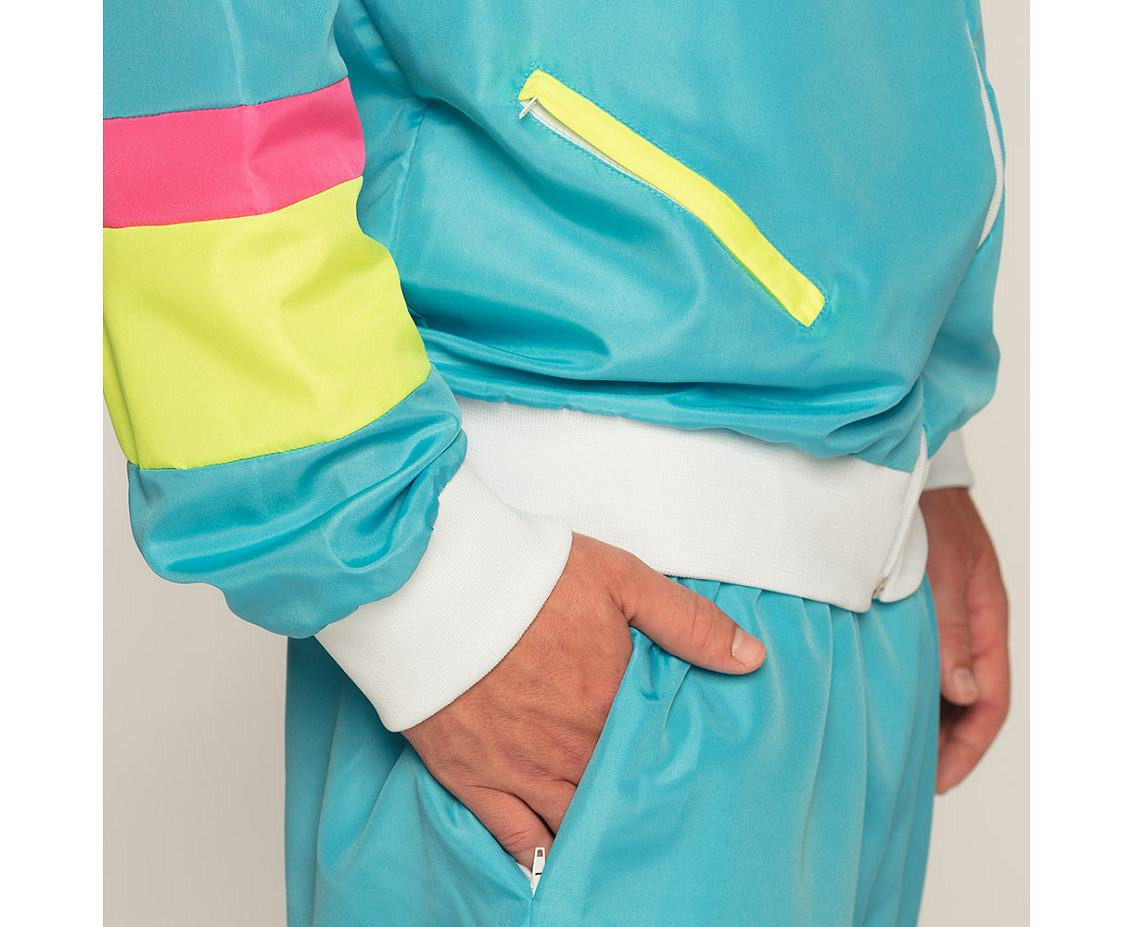 Shell suit Retro dude neon blue UV (L)