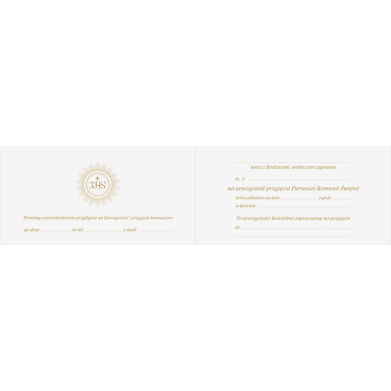 Invitation card Holly Communion, 10 pcs
