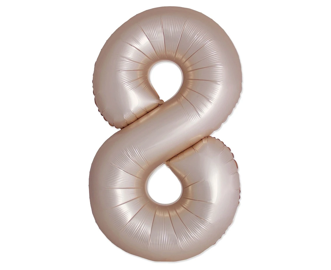 BFK Foil Balloon 34" FX – Number 8 Starlight Glow, unpackaged