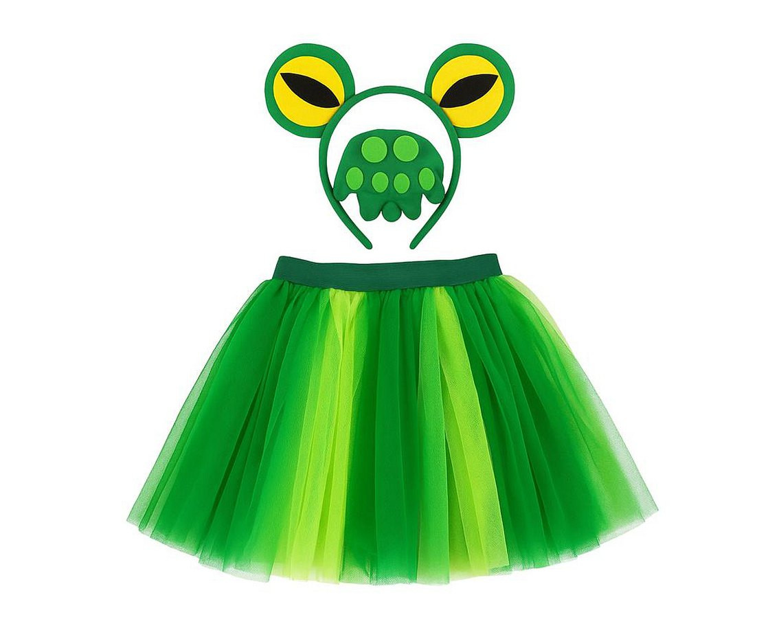 Frog Set – headband, gloves, skirt