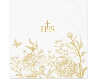 Paper napkins Communion, peonies, 33x33 cm, 20 pcs.