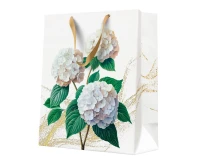 PAW Gift Bag White Hydrangeas 26.5x33.5x13 cm