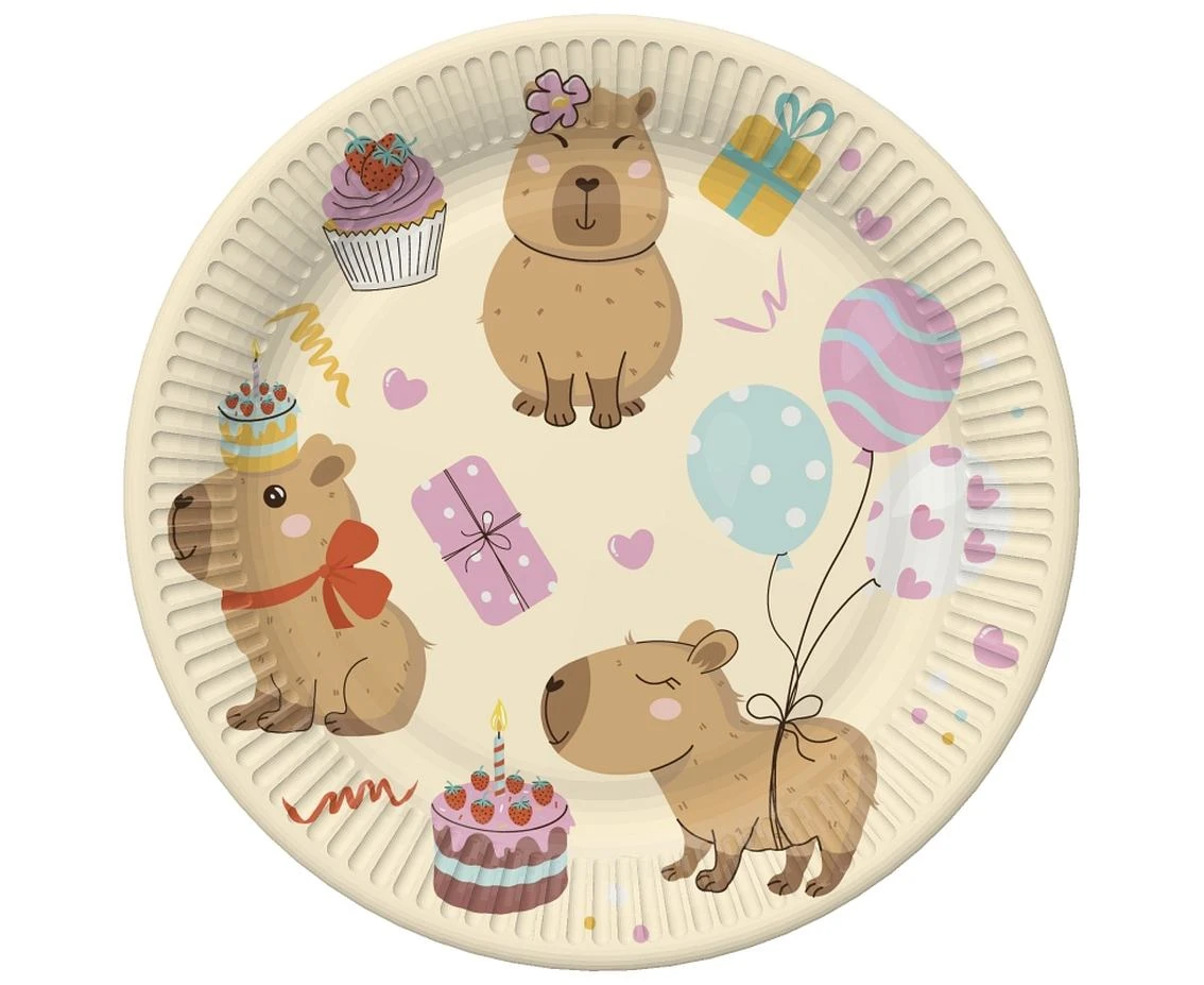 POLMAK Capybara Plates, 18 cm, 8 pcs.