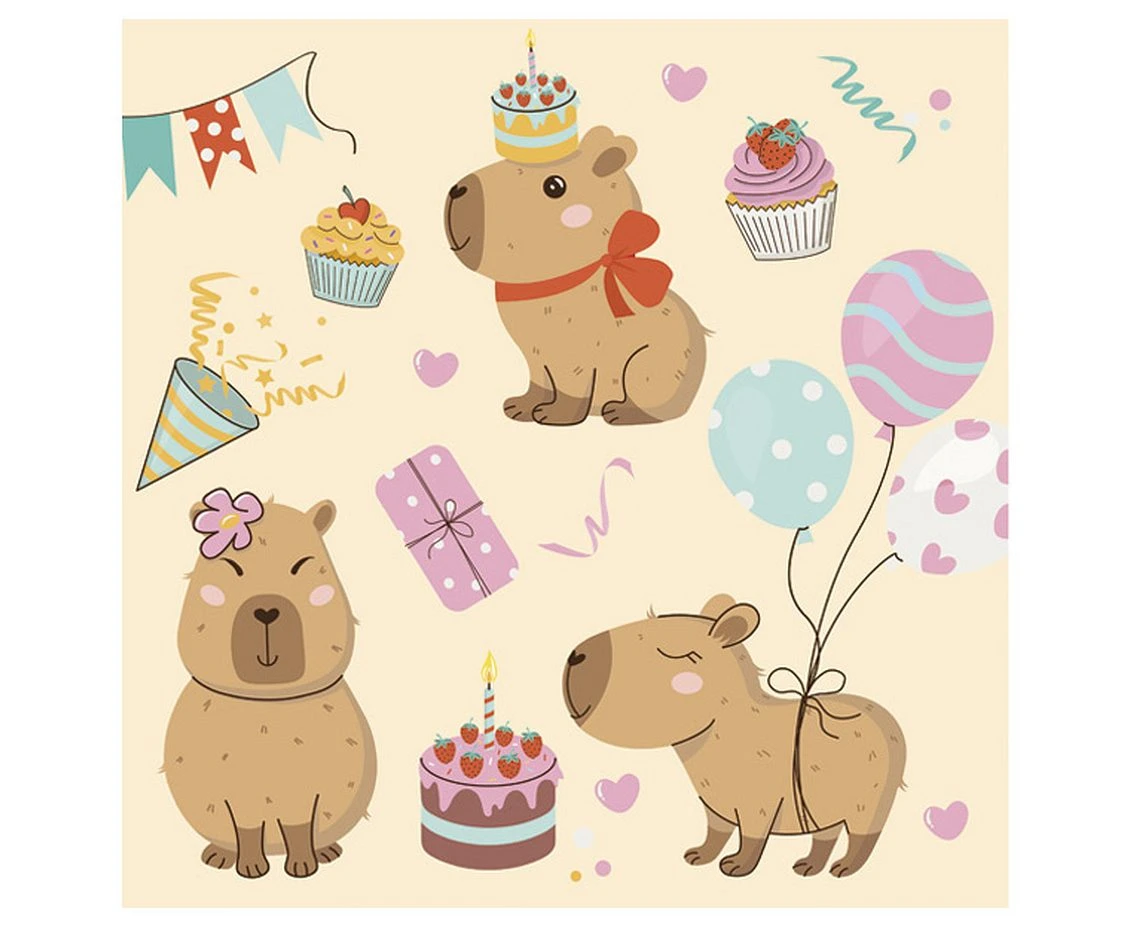 POLMAK Capybara Napkins, 33x33 cm, 20 pcs.