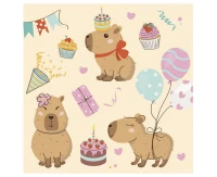 POLMAK Capybara Napkins, 33x33 cm, 20 pcs.