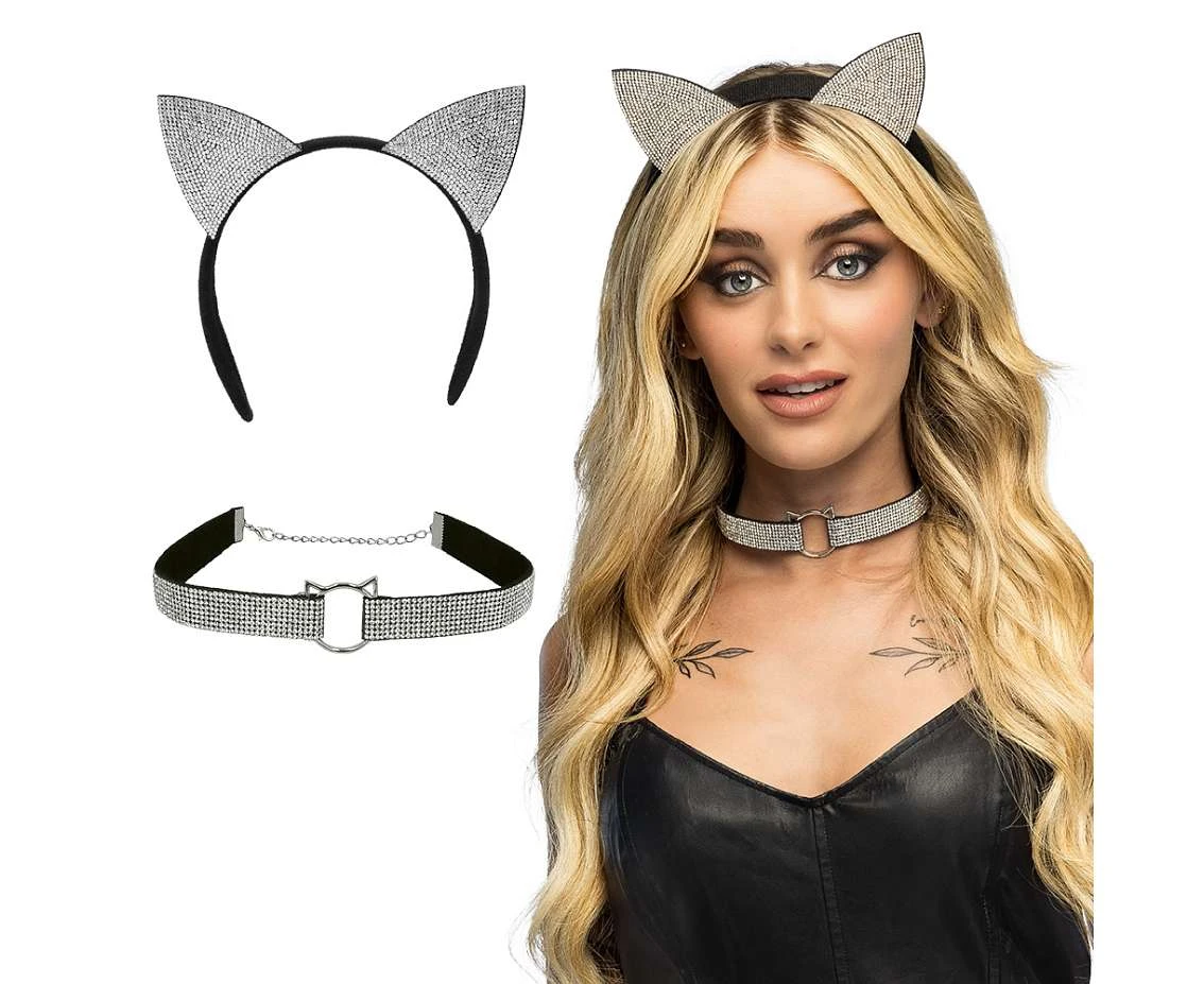 Set Diamond cat (tiara and choker)