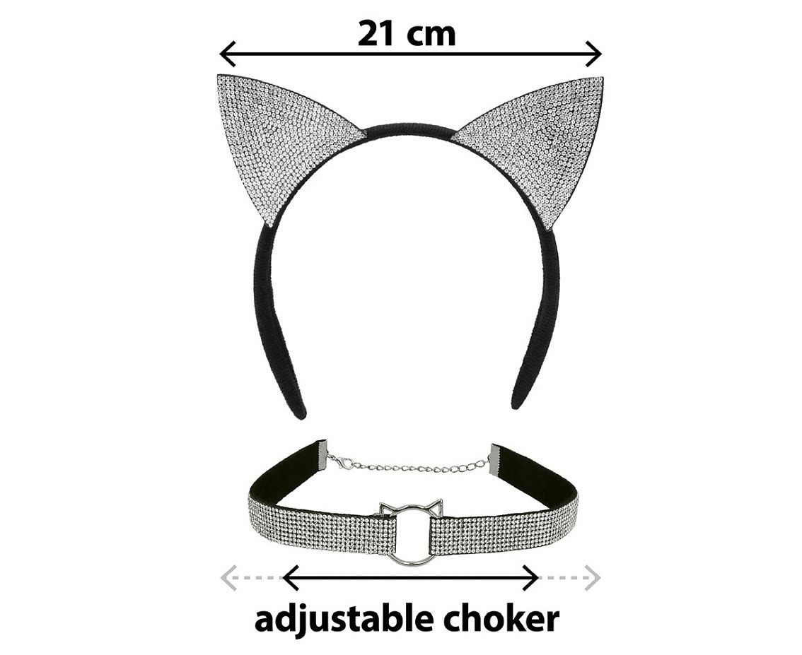 Set Diamond cat (tiara and choker)