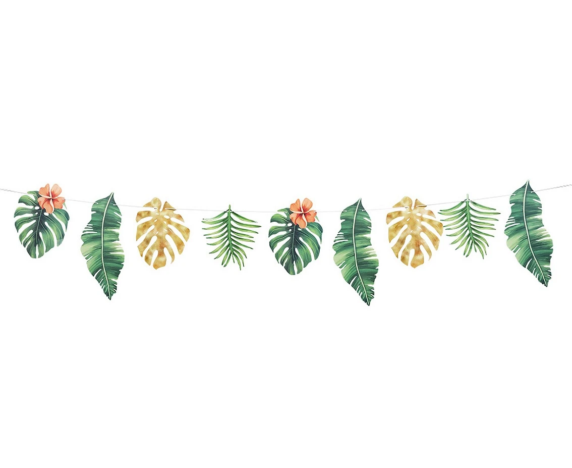 Paper garland Tropical leaves (3 m)