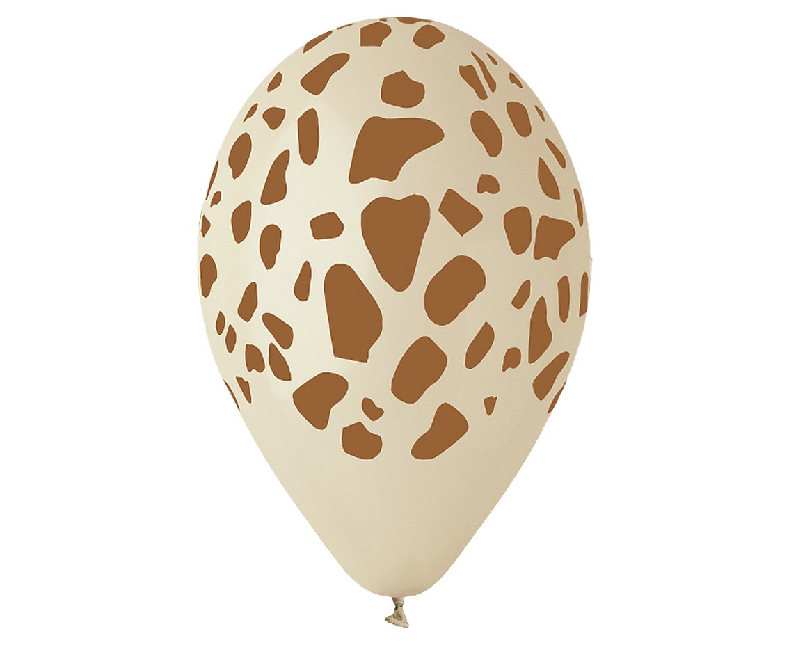 Balloons Gemar 13", giraffe print, shiny gold, FSC, 50pcs