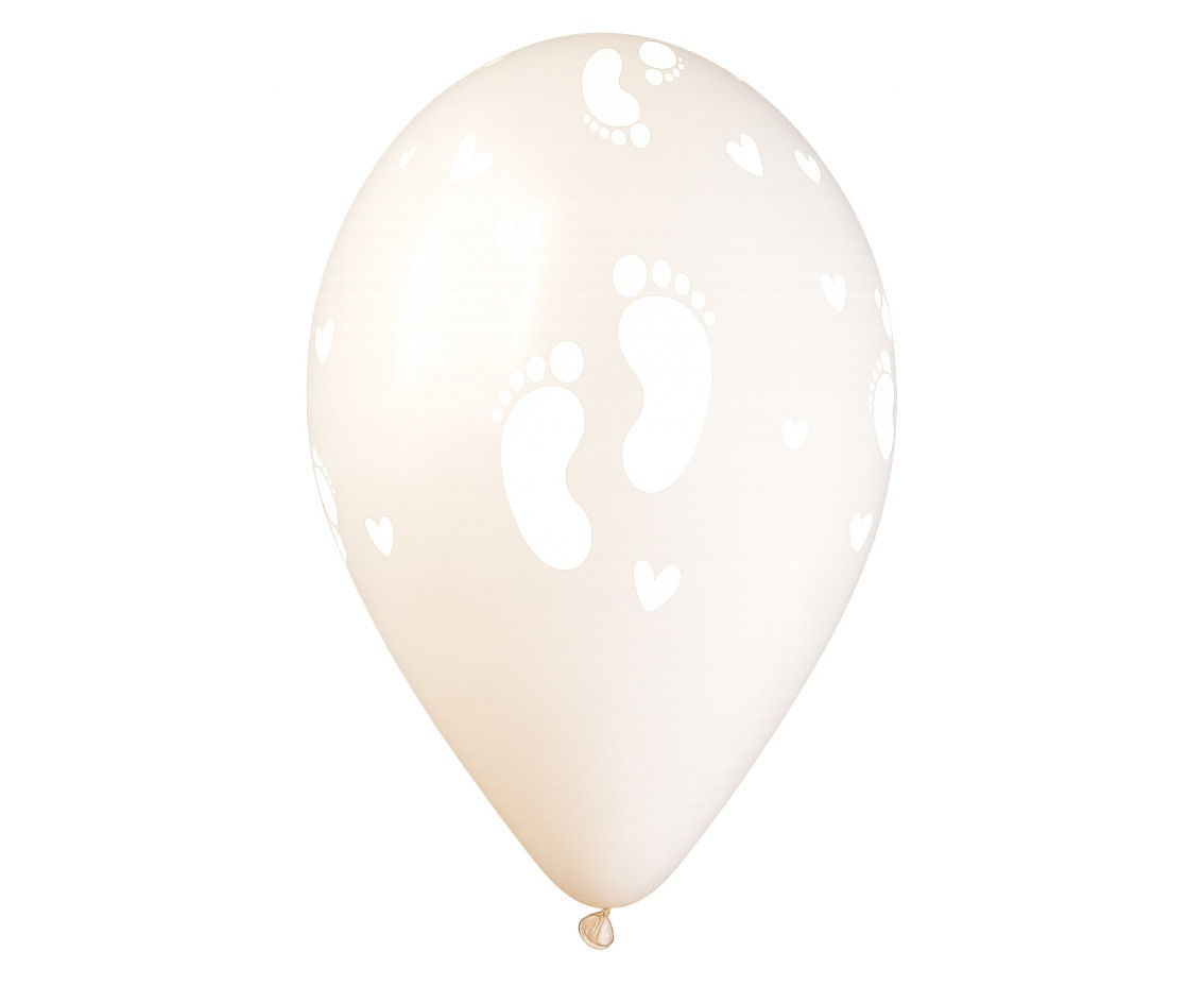 Balloons Gemar 13", baby foot prints, linen, 50pcs