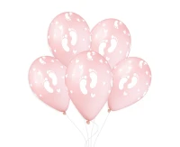 Balloons Gemar 13", baby foot prints, powder pink, 50pcs