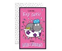 Birthday Card Hippopotamus in a Bathtub