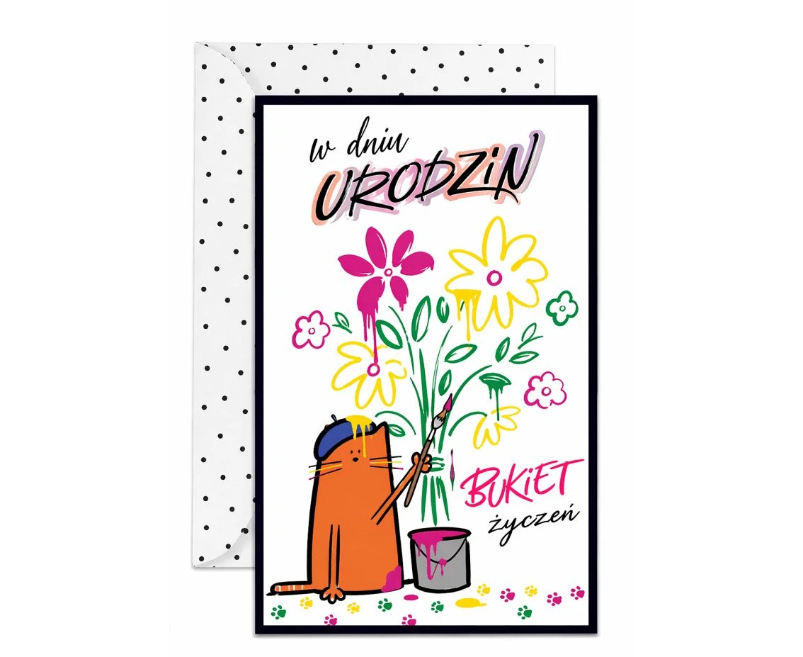 Birthday Card Painter Cat