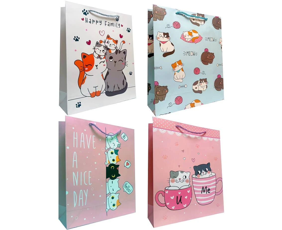 JUPITER Cats gift bag 26x32x12 cm. mix, 1 pc.