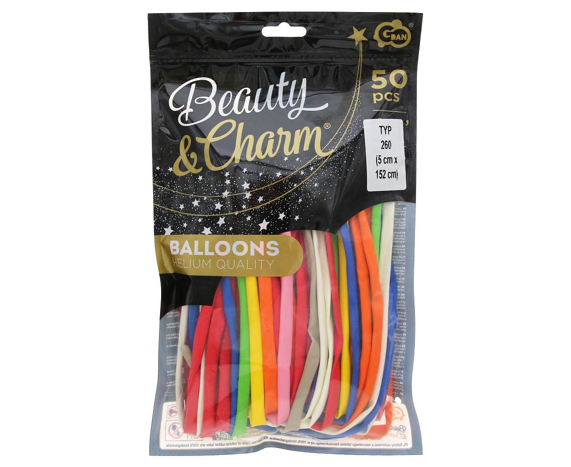 B&C Balloons, Modelling Balloons, Pastel Mix, 50 pcs.