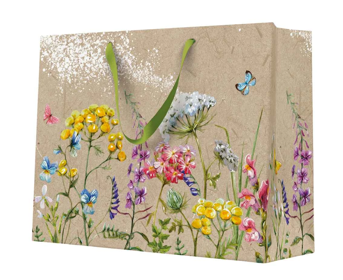 Gift bag, Flowers in the meadow, 33.5x26.5x13 cm