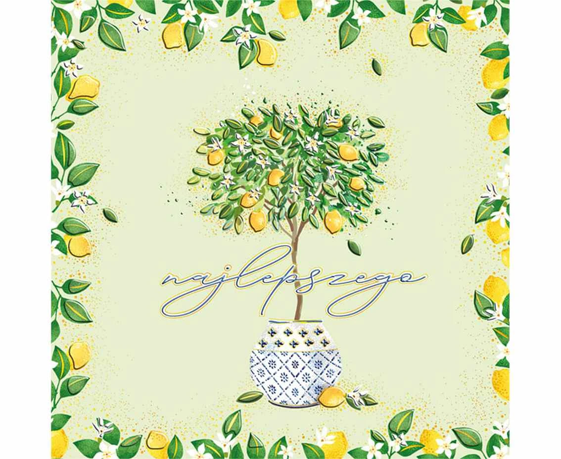 Greeting card Karnet KW Lemon tree, 1 pc. EOL