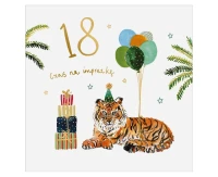 Birthday card 18th birthday, Birthday tiger
