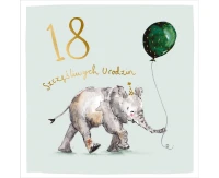 Birthday card 18th birthday, Birthday elephant