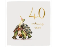 Birthday card 40th birthday, Birthday turtle