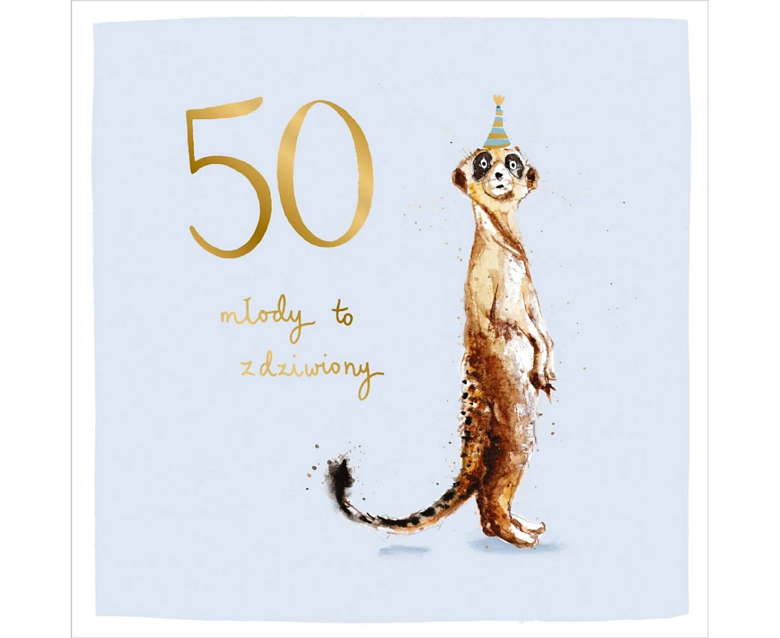 Birthday card 50th birthday, Birthday meerkat