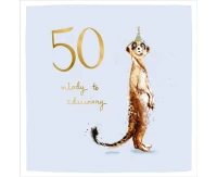 Birthday card 50th birthday, Birthday meerkat