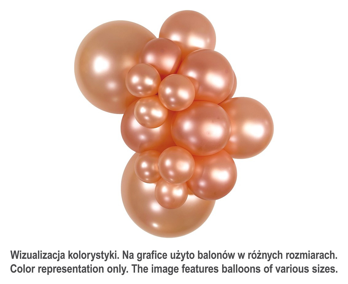 Sempertex Balloons 12", Metallic Rose Gold, 50 pcs.