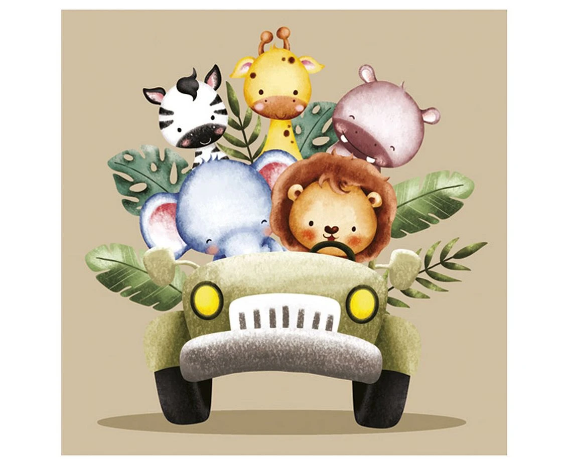 Paper napkins Safari Animals in the Jeep, 33x33, 20 pcs