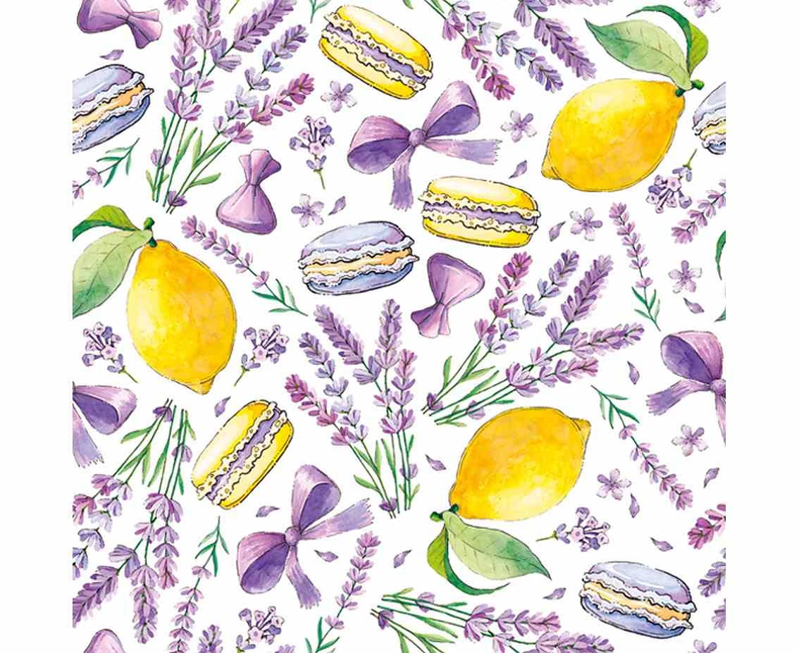 Paper napkins Lavender and citrus, 33x33, 20 pcs