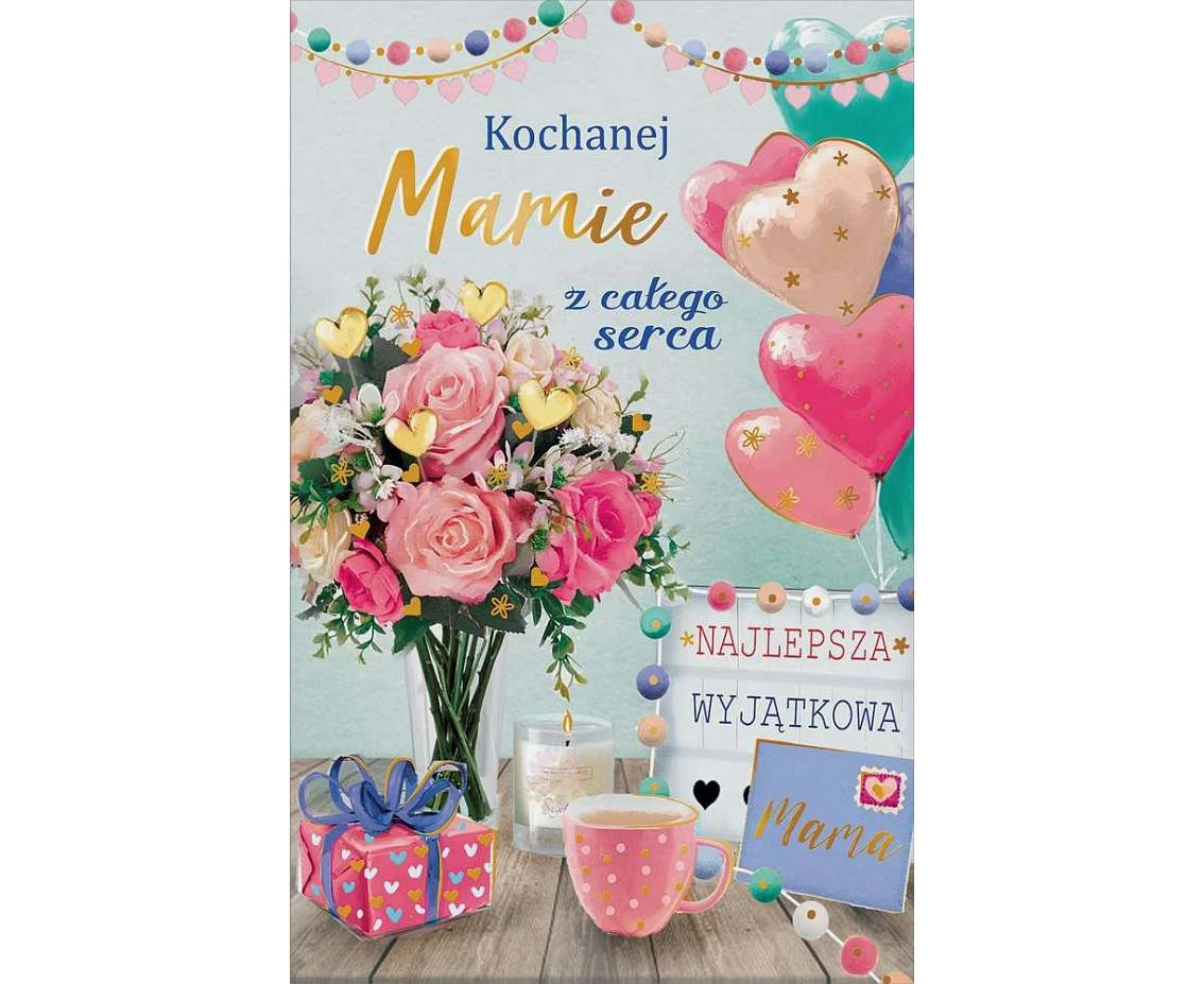 Mother's Day card, bouquet of flowers
