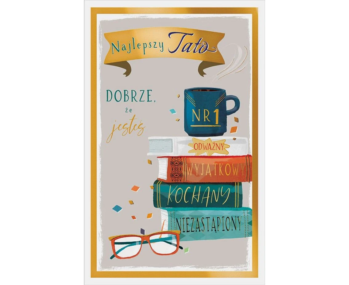 Father's Day card, mug and books