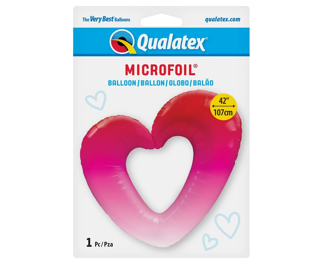 Foil balloon 42" QL Pink Ombre Heart