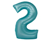 Foil balloon Smart, digit 2, mat light blue, 76 cm