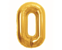 Foil Balloon B&C Number 0, Royal gold, 85 cm