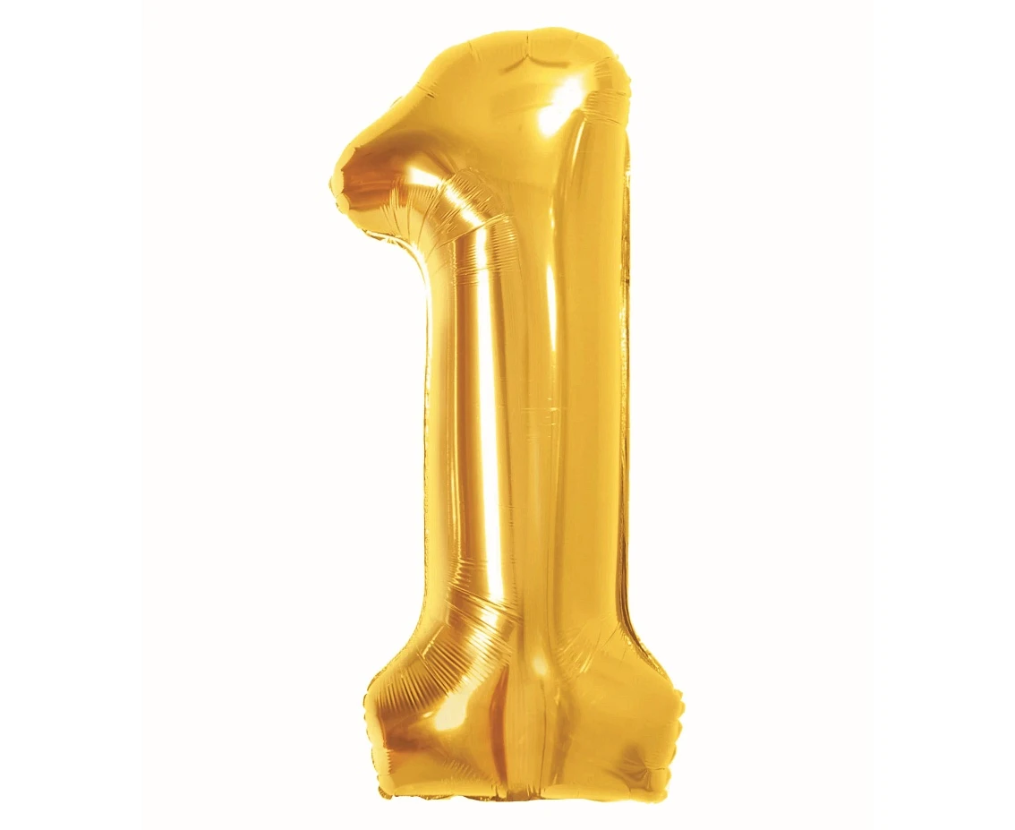 Foil Balloon B&C Number 1, Royal gold, 85 cm