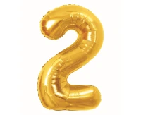 Foil Balloon B&C Number 2, Royal gold, 85 cm