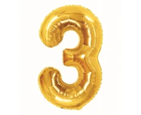 Foil Balloon B&C Number 3, Royal gold, 85 cm