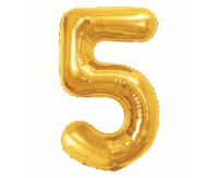 Foil Balloon B&C Number 5, Royal gold, 85 cm