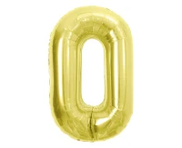 Foil Balloon B&C Number 0, Light gold, 85 cm