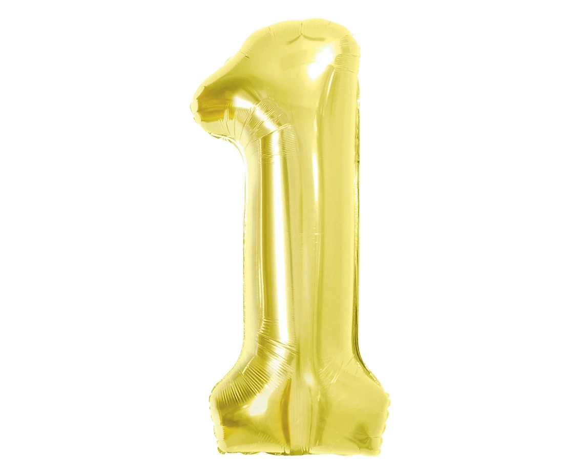 Foil Balloon B&C Number 1, Light gold, 85 cm