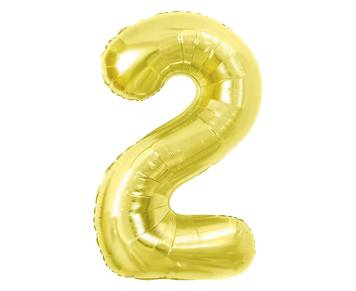 Foil Balloon B&C Number 2, Light gold, 85 cm