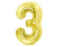 Foil Balloon B&C Number 3, Light gold, 85 cm