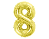 Foil Balloon B&C Number 8, Light gold, 85 cm