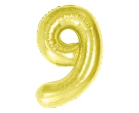 Foil Balloon B&C Number 9, Light gold, 85 cm