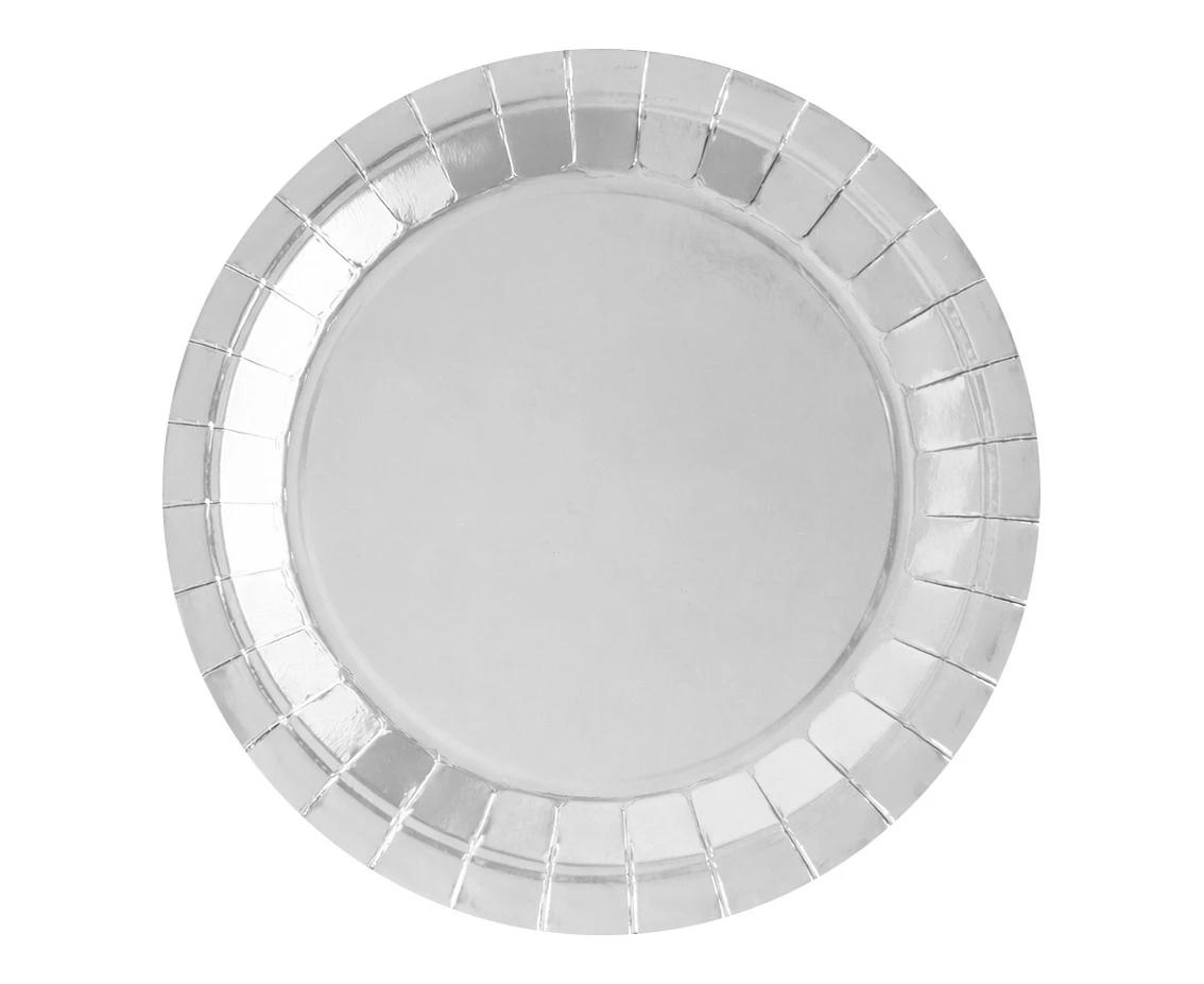 Paper Plates , Silver, 23 cm, 8 pcs