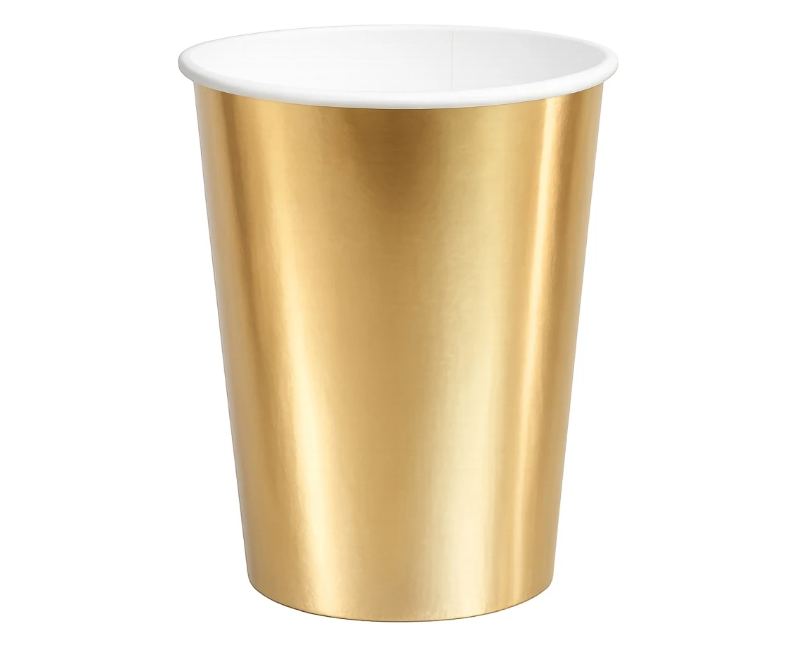 Paper Cups , Gold, 250 ml, 6 pcs